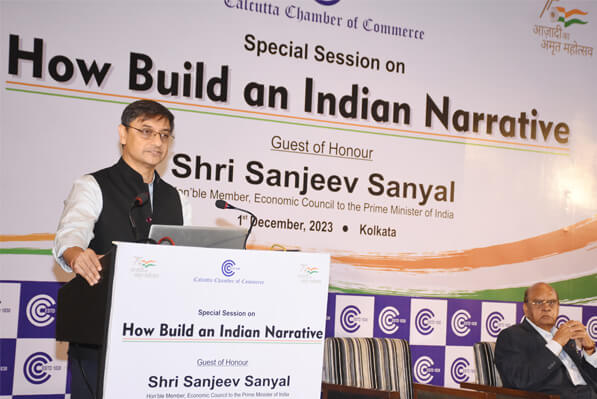 Mr. Sanjeev Sanyal, Hon'ble Member, EAC-PM making his presentation on 'Global Indices and Indian Economy'.