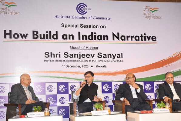 Mr. Sanjeev Sanyal, Hon'ble Member, EAC-PM interacting with the audience.